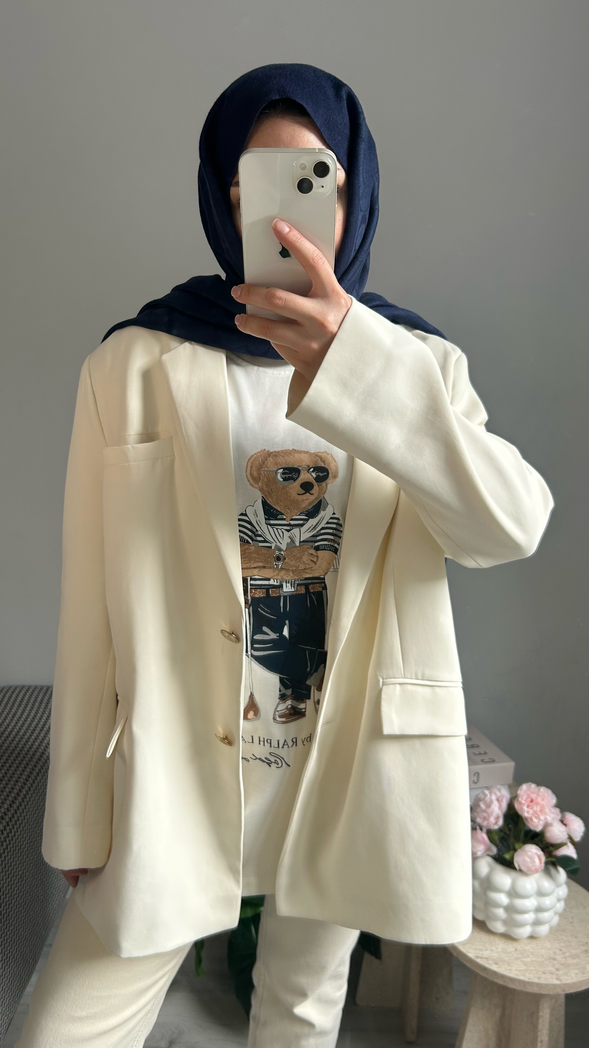 İTHAL BEYAZ TİŞÖRT - TEDDY BEAR