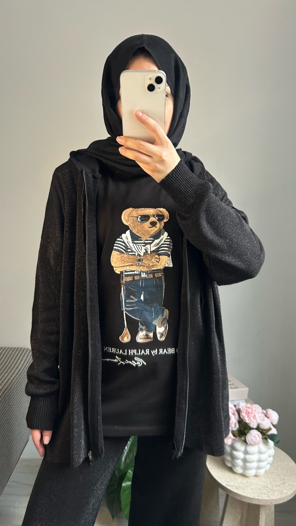 İTHAL SİYAH TİŞÖRT - TEDDY BEAR